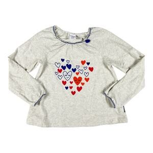 Polarn O. Pyret Hearts Long Sleeve Top size 4-6 years 110 cm